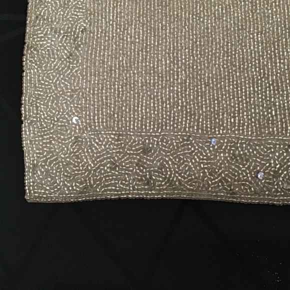 Home 15 inch square Beaded and Sequined Chargers, set of 2 - Picture 4 of 11